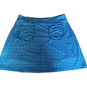 Faye Florie Blue Checkered Skort with Front Pockets- M blue white